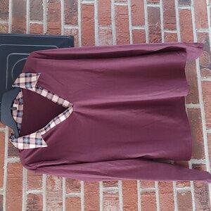 Unbranded Plaid Collar Stretch Top Size XL